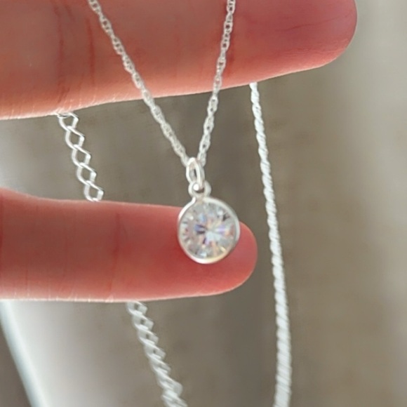 Sterling Silver CZ Choker Necklace - Picture 5 of 6